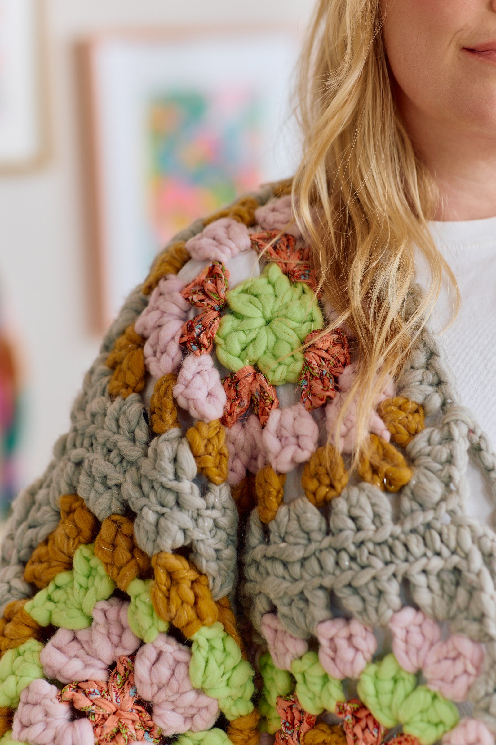 Maisie Cardi ~ Fog Heather / Lotus Petal Sample 27