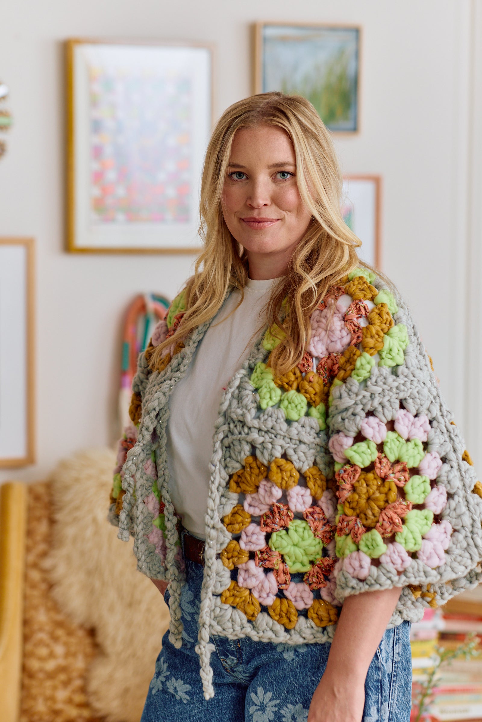 Maisie Cardi ~ Fog Heather / Lotus Petal Sample 27