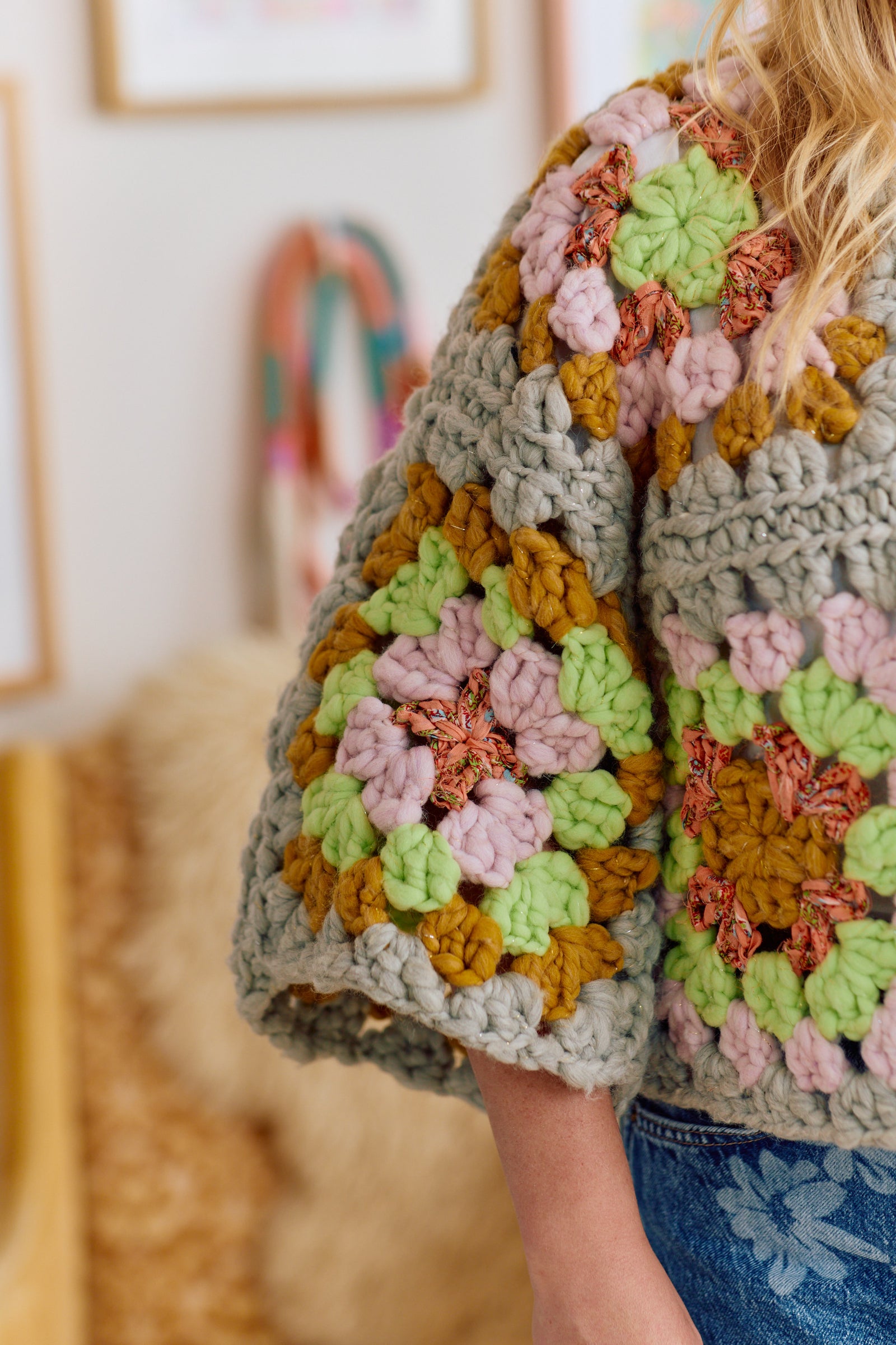 Maisie Cardi ~ Fog Heather / Lotus Petal Sample 27