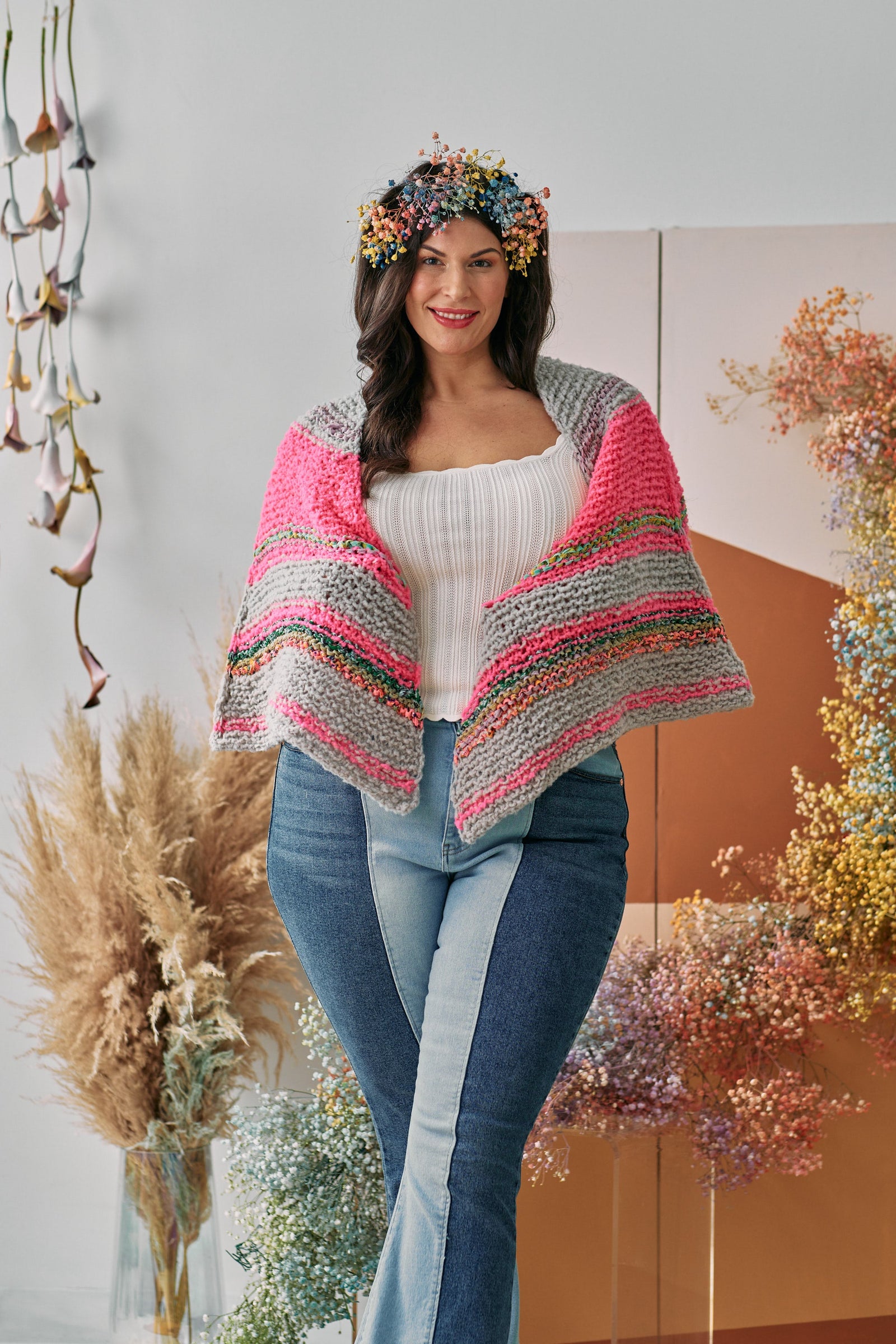 Front view of the shawl