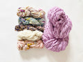 Rhinebeck Sweater Kit ~ Spun Cloud w/Multicolor Collar