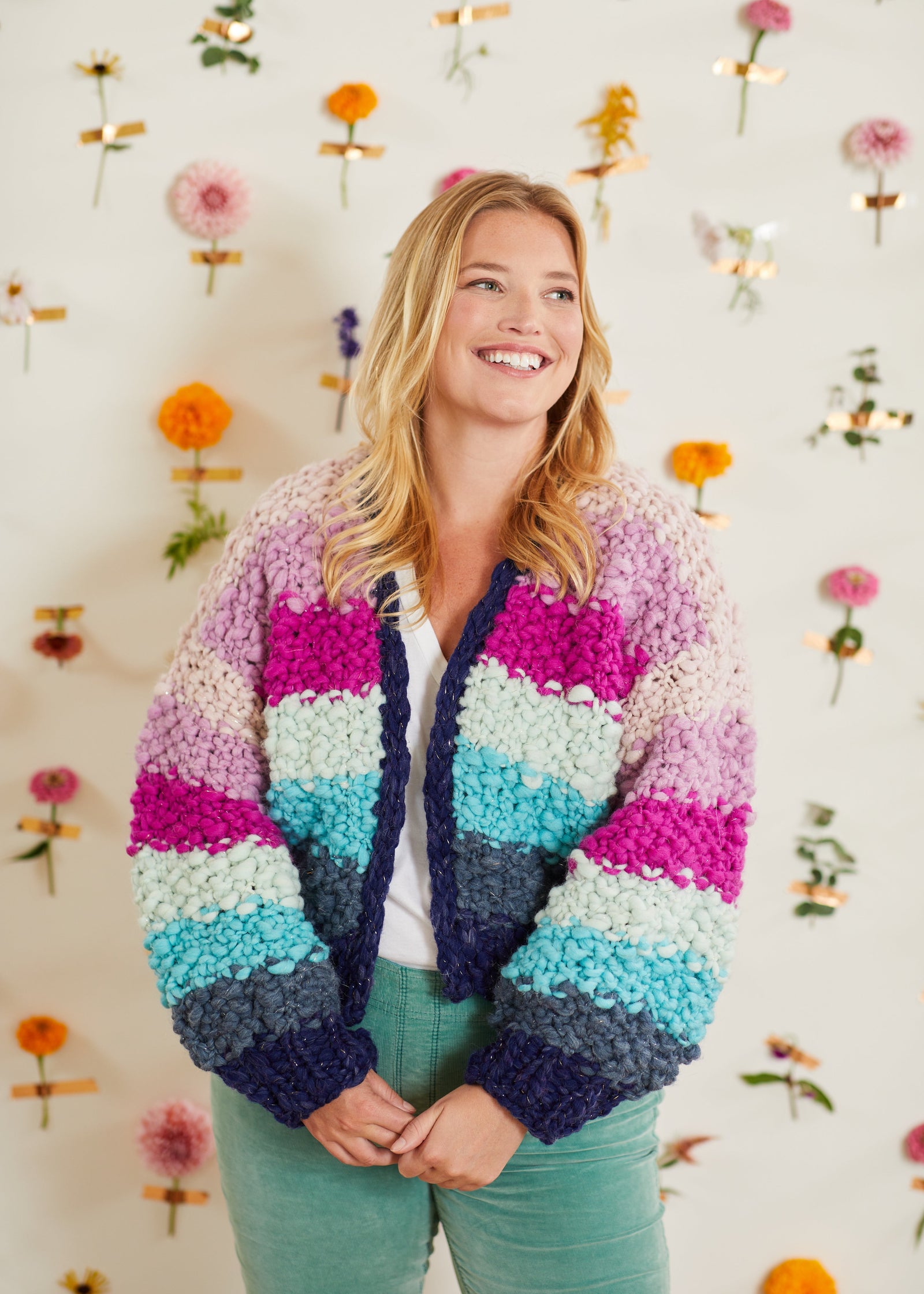 Knit Collage Over the Rainbow Cardi Pattern