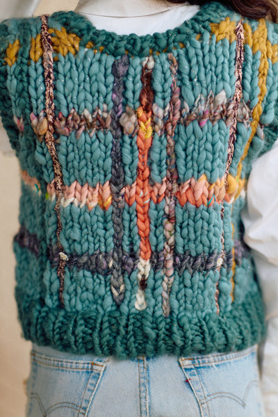 Plaid Happy Vest ~ Knitalong Pattern