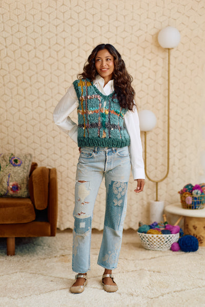 Plaid Happy Vest ~ Knitalong Pattern
