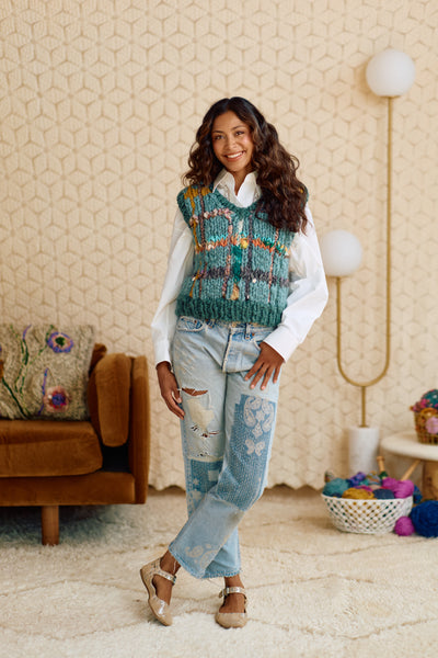 Plaid Happy Vest ~ Knitalong Pattern