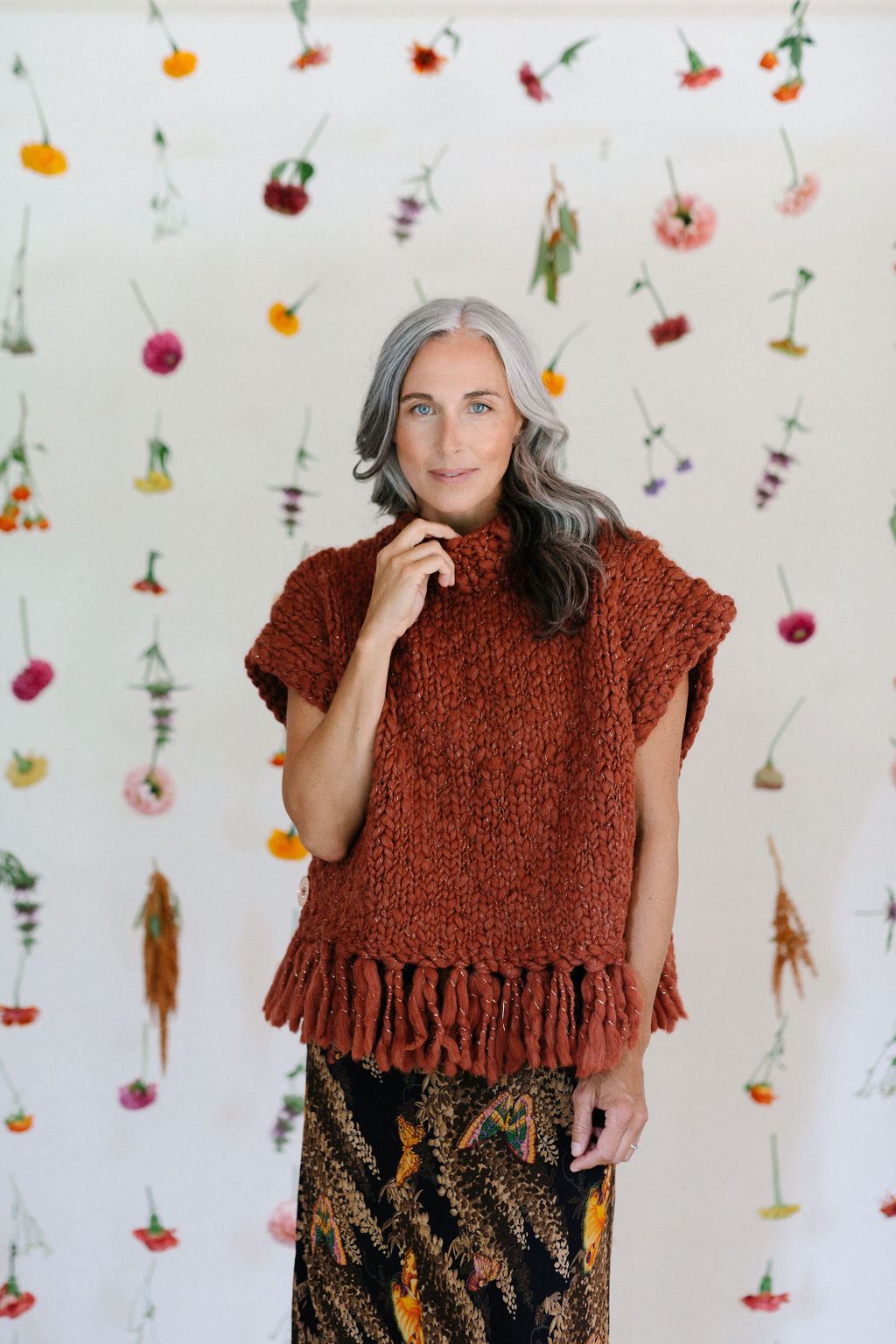 Provence Poncho has a mock turtleneck 