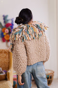Rhinebeck Sweater Kit ~ Spun Cloud w/Multicolor Collar