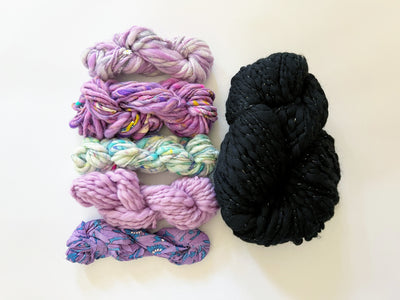 Rhinebeck Sweater Kit ~ Spun Cloud w/Multicolor Collar