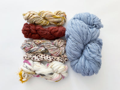 Rhinebeck Sweater Kit ~ Spun Cloud w/Multicolor Collar