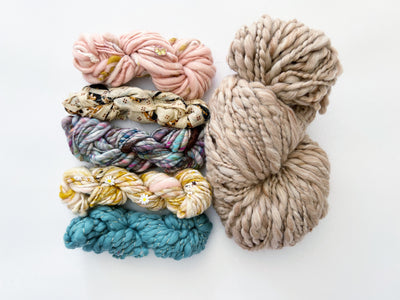 Rhinebeck Sweater Kit ~ Spun Cloud w/Multicolor Collar