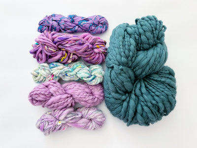 Rhinebeck Sweater Kit ~ Spun Cloud w/Multicolor Collar