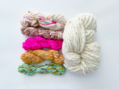 Rhinebeck Sweater Kit ~ Spun Cloud w/Multicolor Collar
