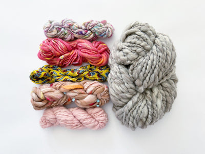 Rhinebeck Sweater Kit ~ Spun Cloud w/Multicolor Collar