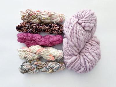 Rhinebeck Sweater Kit ~ Spun Cloud w/Multicolor Collar