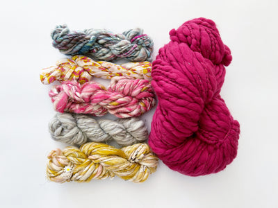 Rhinebeck Sweater Kit ~ Spun Cloud w/Multicolor Collar