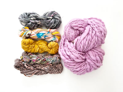 Rhinebeck Sweater Kit ~ Spun Cloud w/Multicolor Collar