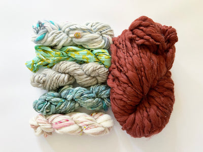 Rhinebeck Sweater Kit ~ Spun Cloud w/Multicolor Collar