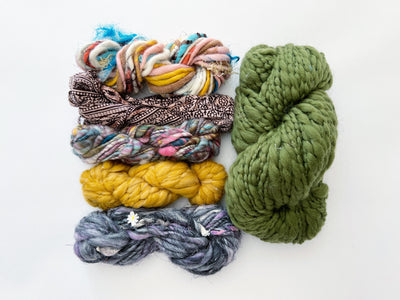 Rhinebeck Sweater Kit ~ Spun Cloud w/Multicolor Collar