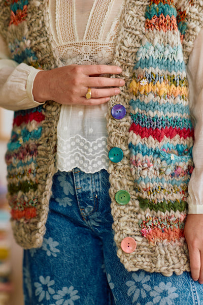 Rodeo Vest Mixed Yarn ~ Knitalong Kit