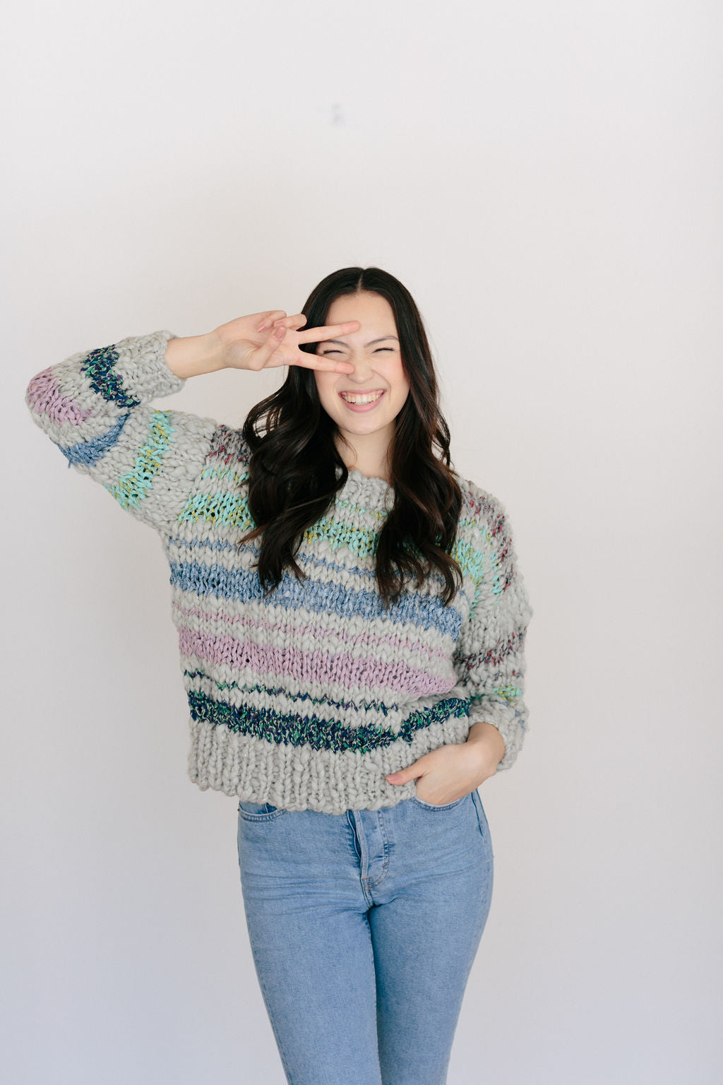 Saturday Sweater ~ Fog Heather / Sweet Dreams Sample 32