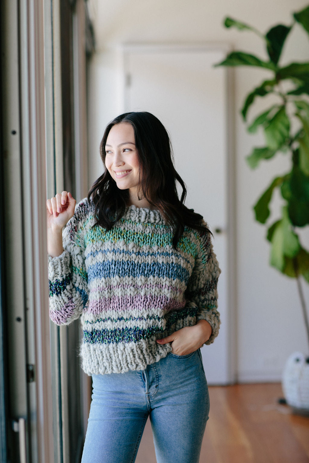 Saturday Sweater ~ Fog Heather / Sweet Dreams Sample 32