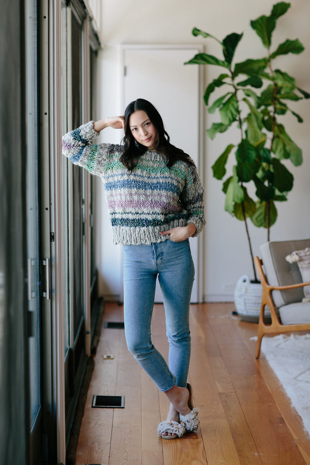 Saturday Sweater ~ Fog Heather / Sweet Dreams Sample 32