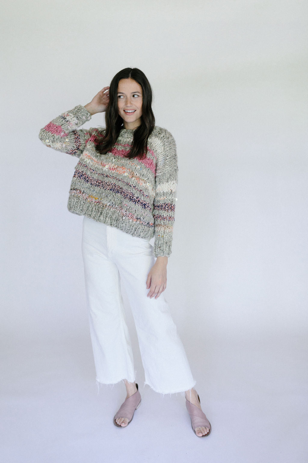 Saturday Sweater ~ High Vibes / Dusty Mauve Sample 54