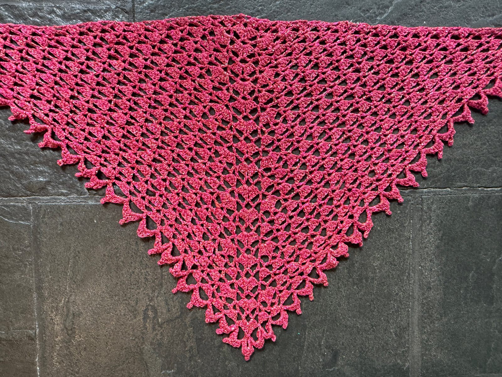 Scalloped Crochet Shawl ~ Maharani Silk Sample 77