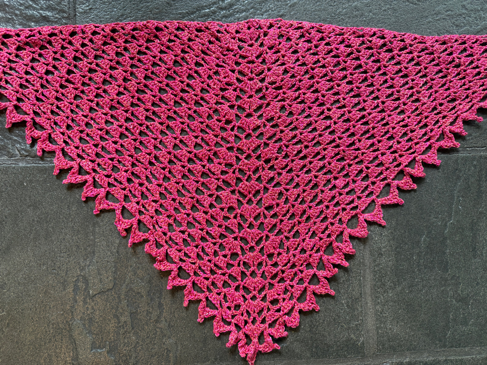 Scalloped Crochet Shawl ~ Maharani Silk Sample 77