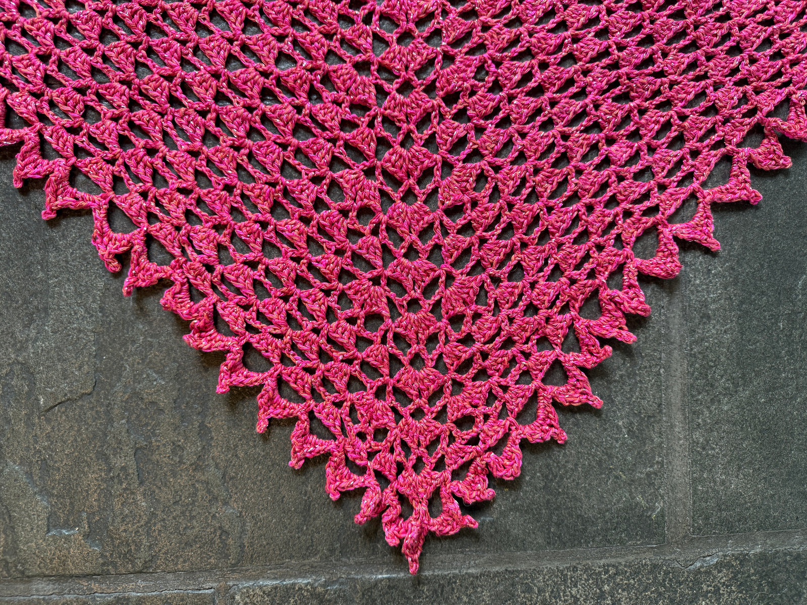 Scalloped Crochet Shawl ~ Maharani Silk Sample 77