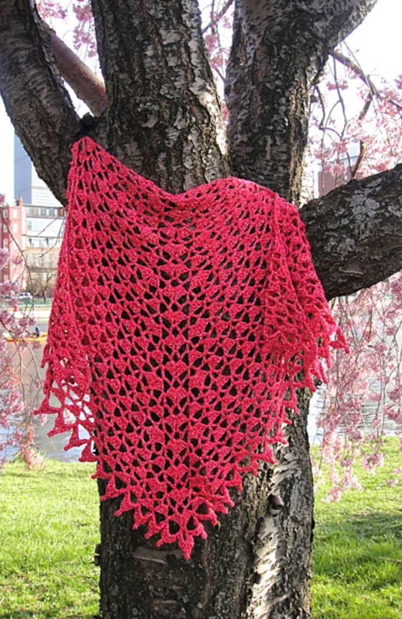 Scalloped Crochet Shawl ~ Maharani Silk Sample 77