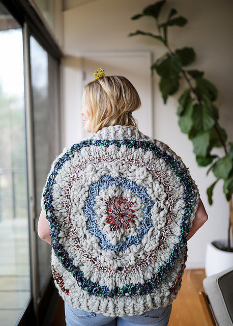 Secret Garden Cocoon Cardi ~ Fog Heather / Sierra Redwood Sample 5