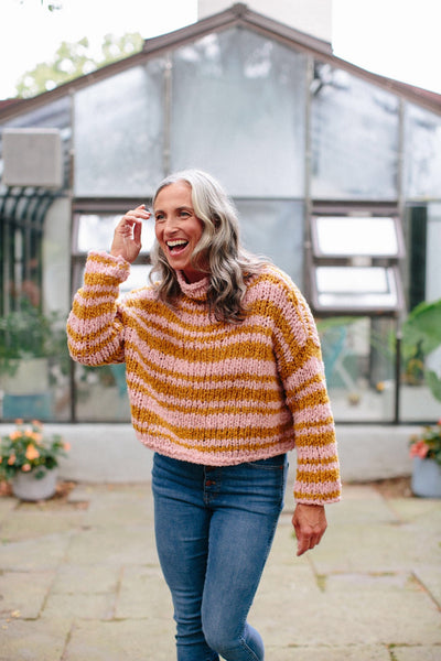 Serenity Easy Sweater in Peony/Marigold