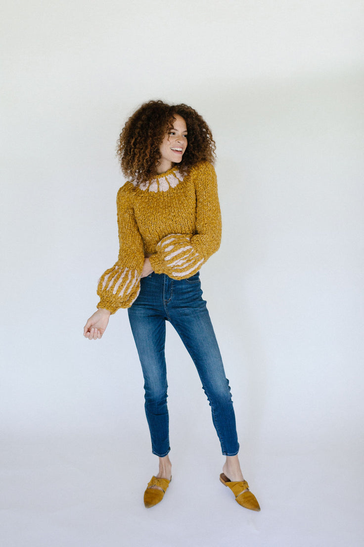Shakespeare in the Park Sweater ~ Honeysuckle / Lavender Dust Sample 10
