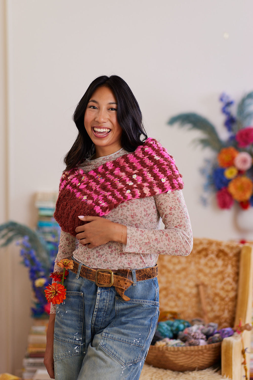 Tuwenia's Chunky Shawlette and Boot Warmers