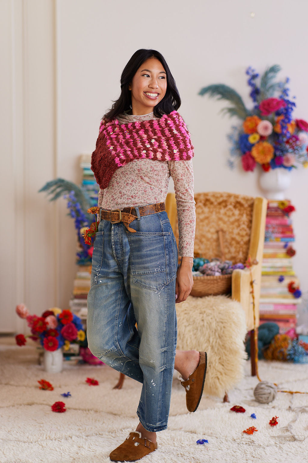 Tuwenia's Chunky Shawlette and Boot Warmers