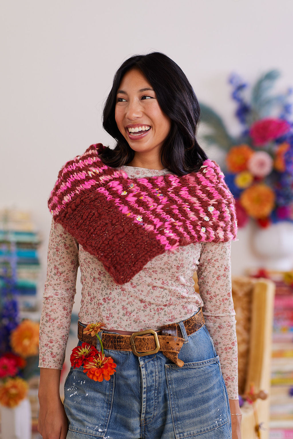 Tuwenia's Chunky Shawlette and Boot Warmers