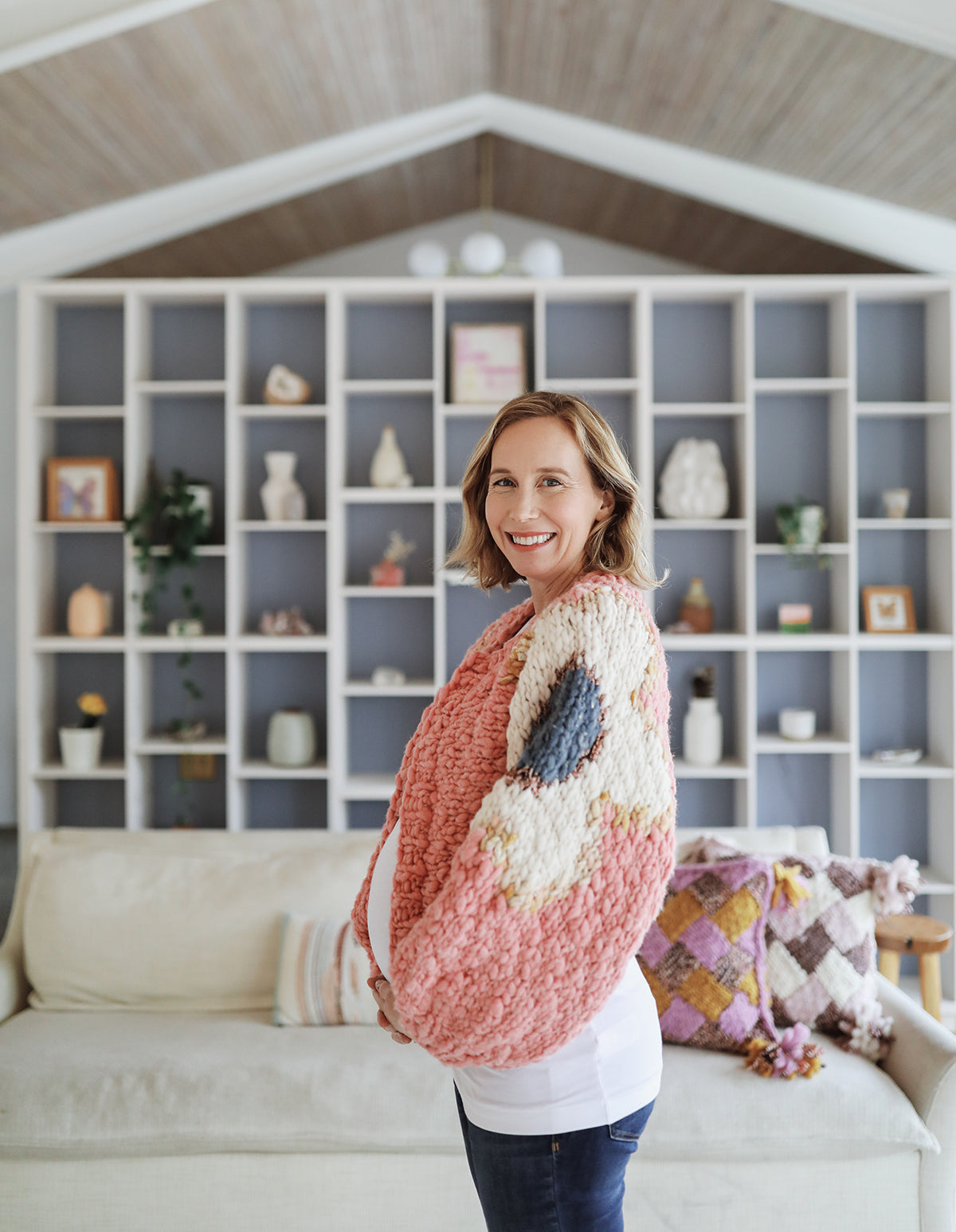 ぷ*！様 UND TEXTURE ART FLOWER KNIT CARDIGA Flower Power Cardi Class – Knit Collage