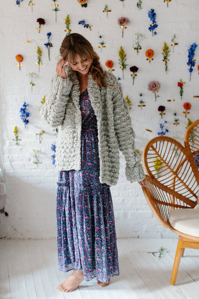 Snowcap Cable Cardi Pattern by Knit Collage 