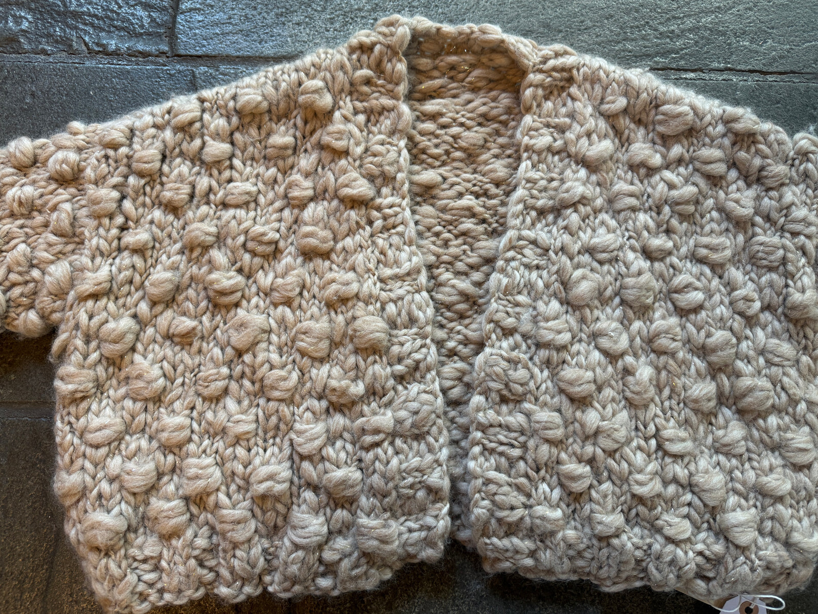 Snowfall Bobble Sweater ~ Creme Brulee Sample 56