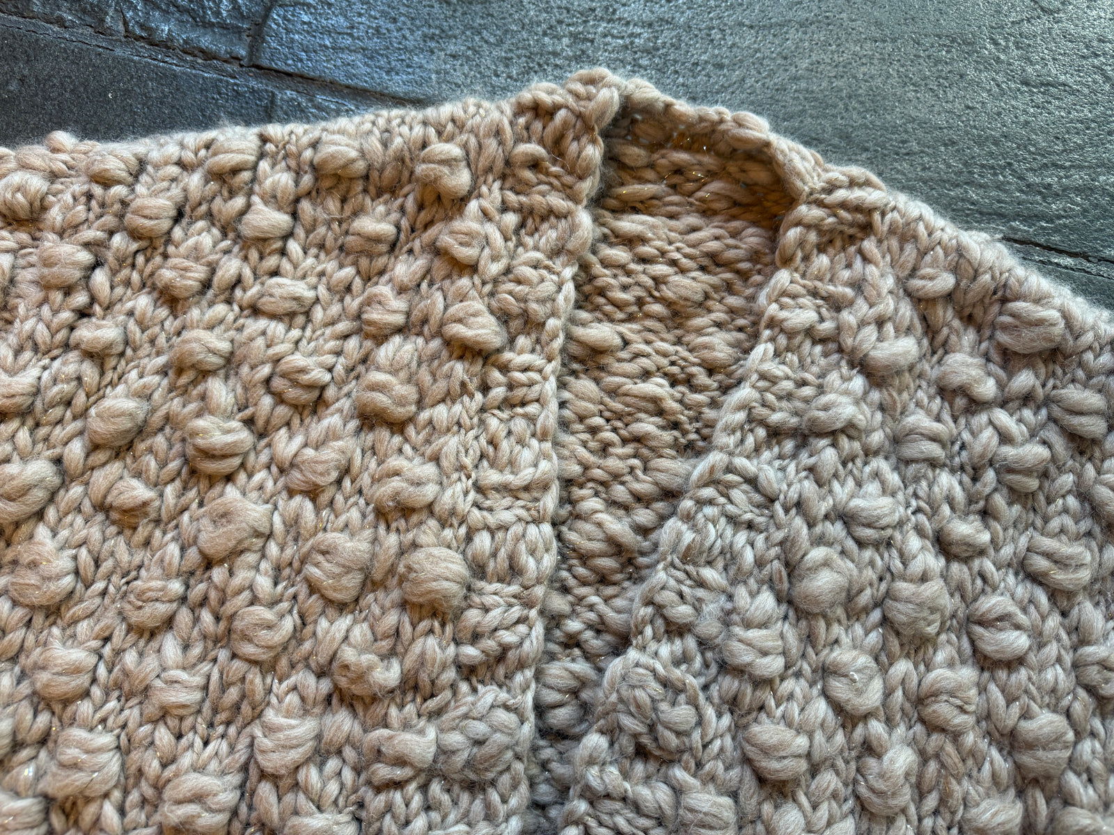 Snowfall Bobble Sweater ~ Creme Brulee Sample 56