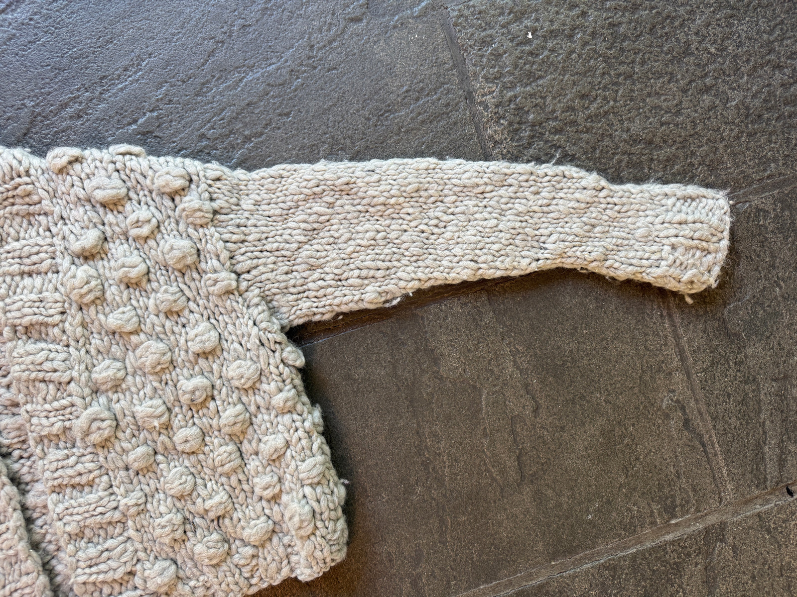 Snowfall Bobble Sweater ~ Fog Heather Sample 66