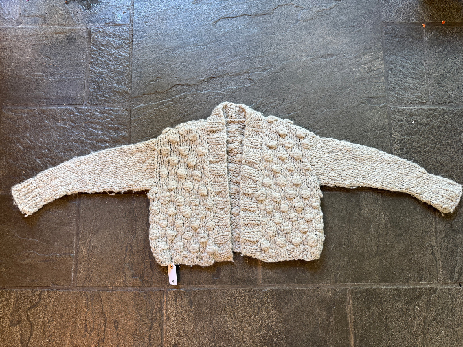Snowfall Bobble Sweater ~ Fog Heather Sample 66