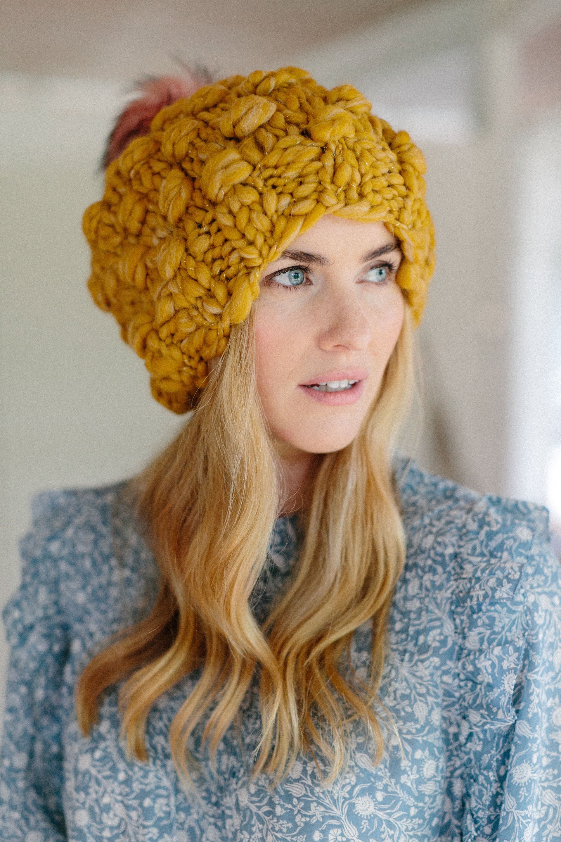 Knit Collage Snowfall Bobble Hat Pattern