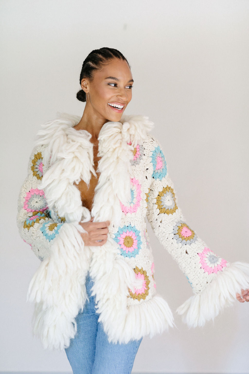 Starfall Crochet Cardi with fringe 