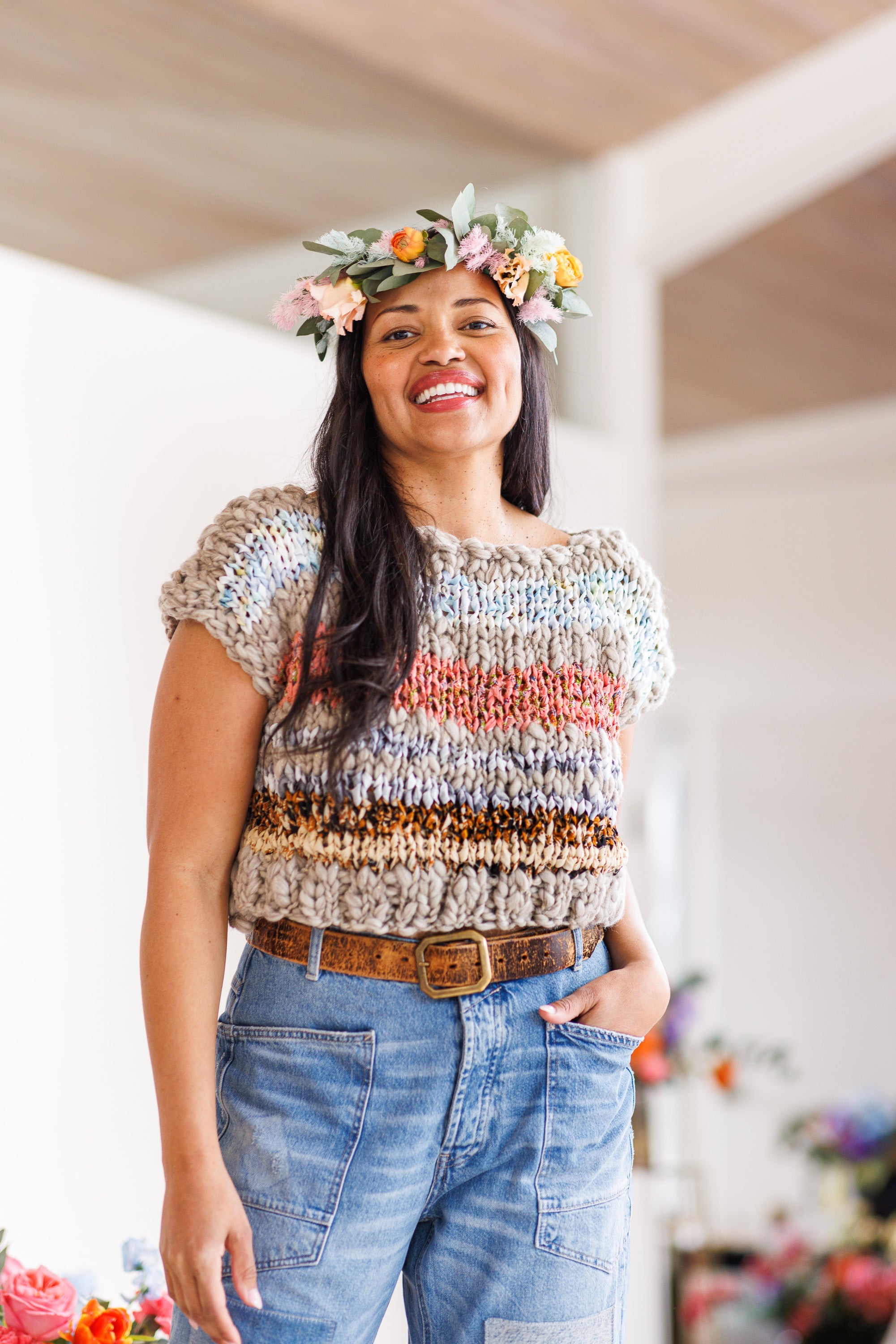 Knit Collage Summer Sweetness Cropped Sweater