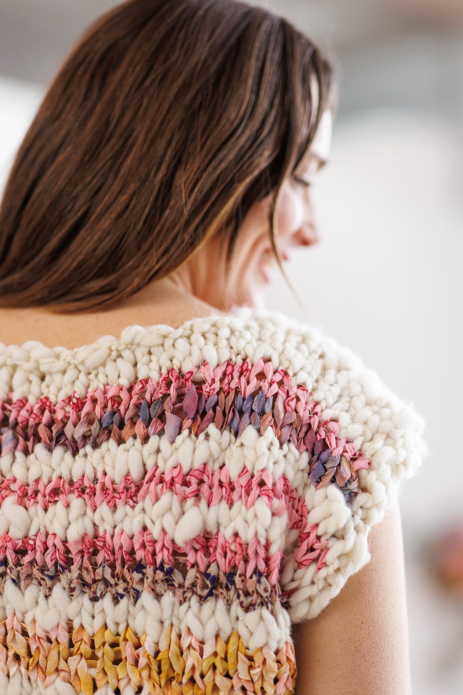 Summer Sweetness Sweater ~ French Vanilla / Rose Darling Sample 7