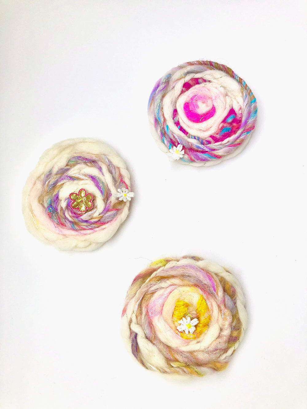 Swirly Felted Coasters