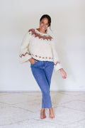 Exhale Sweater ~ French Vanilla / Sierra Redwood Sample 16