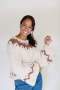 Exhale Sweater ~ French Vanilla / Sierra Redwood Sample 16